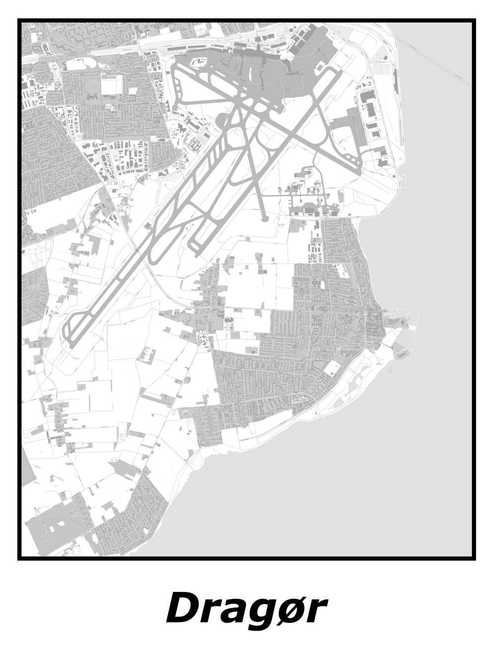 Kortplakater over Dragør | Plakat med kort over Dragør. Citymaps.dk