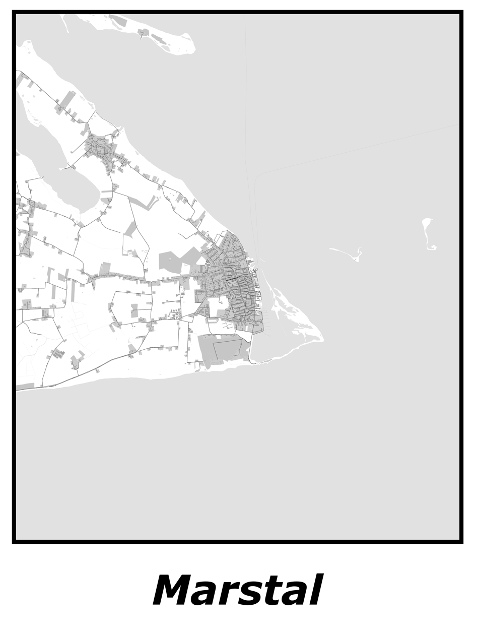 Kortplakater over Marstal | Plakat med kort over Marstal. Citymaps.dk