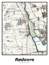 Plakat med kort over Rødovre | Kortplakater over Rødovre. Citymaps.dk