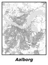 Kortplakater over Aalborg | Plakat med kort over Aalborg. Citymaps.dk