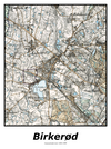 Plakat med kort over Birkerød | Kortplakater over Birkerød. Citymaps.dk