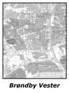 Kortplakater over Brøndby Vester | Plakat med kort over Brøndby Vester. Citymaps.dk