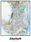 Plakat med kort over Ebeltoft | Kortplakater over Ebeltoft. Citymaps.dk