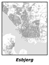 Kortplakater over Esbjerg | Plakat med kort over Esbjerg | Citymaps.dk
