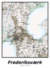 Plakat med kort over Frederiksværk | Kortplakater over Frederiksværk. Citymaps.dk