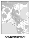 Kortplakater over Frederiksværk | Plakat med kort over Frederiksværk. Citymaps.dk