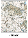Plakat med kort over Haslev | Kortplakater over Haslev. Citymaps.dk
