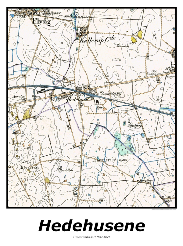 Plakat med kort over Hedehusene | Kortplakater over Hedehusene. Citymaps.dk