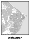 Kortplakater over Helsingør | Plakat med kort over Helsingør. Citymaps.dk