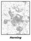 Kortplakater over Herning | Plakat med kort over Herning. Citymaps.dk