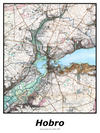 Plakat med kort over Hobro | Kortplakater over Hobro. Citymaps.dk