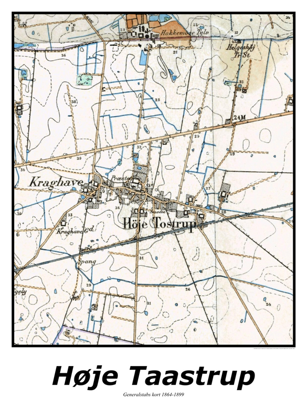 Plakat med kort over Høje Taastrup | Kortplakater over Høje Taastrup. Citymaps.dk