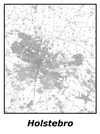 Kortplakater over Holstebro | Plakat med kort over Holstebro. Citymaps.dk