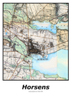 Plakat med kort over Horsens | Kortplakater over Horsens. Citymaps.dk