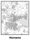 Kortplakater over Horsens | Plakat med kort over Horsens. Citymaps.dk