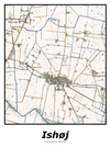 Plakat med kort over Ishøj | Kortplakater over Ishøj. Citymaps.dk