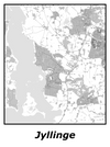 Kortplakater over Jyllinge | Plakat med kort over Jyllinge. Citymaps.dk