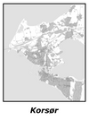 Kortplakater over Korsør | Plakat med kort over Korsør. Citymaps.dk