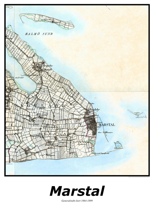 Plakat med kort over Marstal | Kortplakater over Marstal. Citymaps.dk