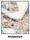 Plakat med kort over Middelfart | Kortplakater over Middelfart. Citymaps.dk