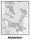 Kortplakater over Middelfart | Plakat med kort over Middelfart. Citymaps.dk