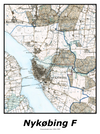 Plakat med kort over Nykøbing F | Kortplakater over Nykøbing F. Citymaps.dk