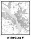 Kortplakater over Nykøbing F | Plakat med kort over Nykøbing F. Citymaps.dk