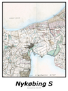 Plakat med kort over Nykøbing S | Kortplakater over Nykøbing S. Citymaps.dk