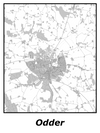 Kortplakater over Odder | Plakat med kort over Odder. Citymaps.dk