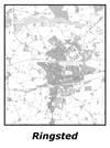 Kortplakater over Ringsted | Plakat med kort over Ringsted. Citymaps.dk