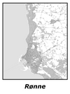 Kortplakater over Rønne | Plakat med kort over Rønne. Citymaps.dk