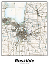 Plakat med kort over Roskilde | Kortplakater over Roskilde | Citymaps.dk