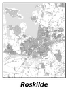 Kortplakater over Roskilde | Plakat med kort over Roskilde. Citymaps.dk