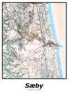 Plakat med kort over Sæby | Kortplakater over Sæby. Citymaps.dk