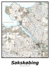 Plakat med kort over Sakskøbing | Kortplakater over Sakskøbing. Citymaps.dk