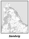 Kortplakater over Sandvig | Plakat med kort over Sandvig. Citymaps.dk