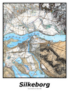 Plakat med kort over Silkeborg | Kortplakater over Silkeborg | Citymaps.dk