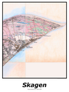 Plakat med kort over Skagen | Kortplakater over Skagen. Citymaps.dk