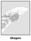 Kortplakater over Skagen | Plakat med kort over Skagen. Citymaps.dk