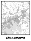 Kortplakater over Skanderborg | Plakat med kort over Skanderborg. Citymaps.dk