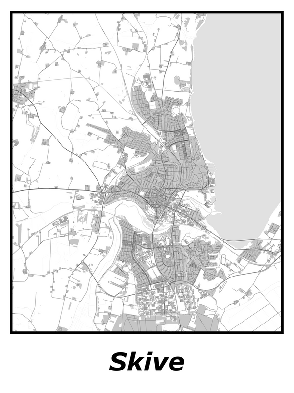 Kortplakater over Skive | Plakat med kort over Skive. Citymaps.dk