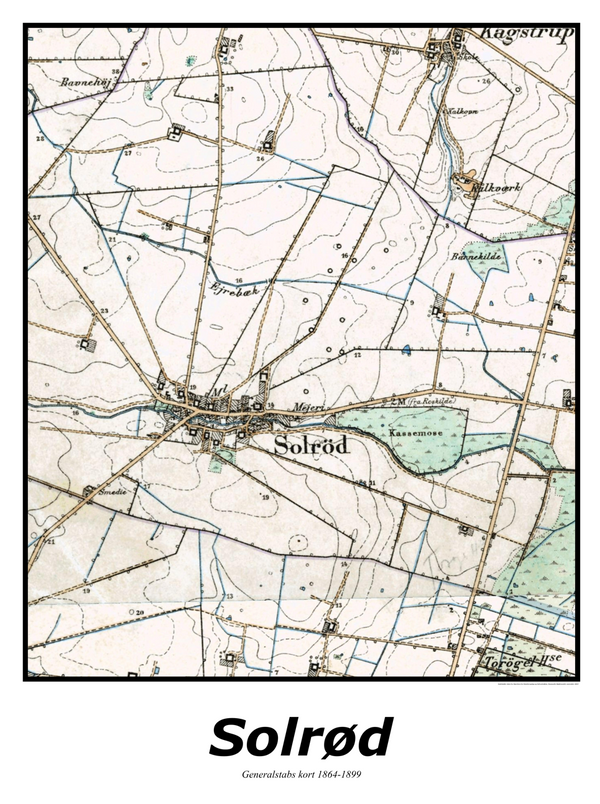 Plakat med kort over Solrød | Kortplakater over Solrød. Citymaps.dk