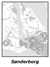 Kortplakater over Sønderborg | Plakat med kort over Sønderborg. Citymaps.dk