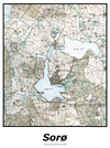 Plakat med kort over Sorø | Kortplakater over Sorø. Citymaps.dk