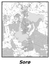 Kortplakater over Sorø | Plakat med kort over Sorø. Citymaps.dk