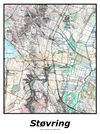 Plakat med kort over Støvring | Kortplakater over Støvring. Citymaps.dk