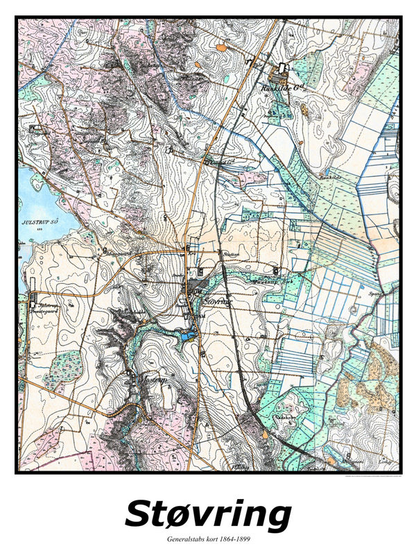 Plakat med kort over Støvring | Kortplakater over Støvring. Citymaps.dk