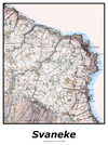 Plakat med kort over Svaneke | Kortplakater over Svaneke. Citymaps.dk