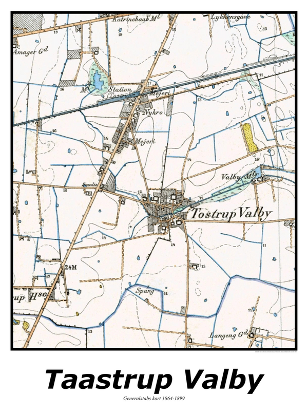 Plakat med kort over Taastrup Valby | Kortplakater over Taastrup Valby. Citymaps.dk