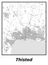 Kortplakater over Thisted | Plakat med kort over Thisted. Citymaps.dk